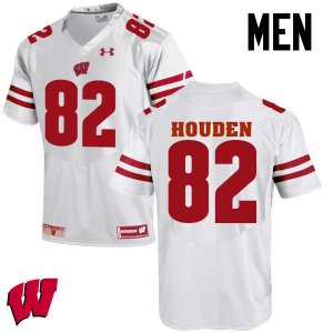Men's Wisconsin Badgers NCAA #82 Henry Houden White Authentic Under Armour Stitched College Football Jersey LA31R71UU